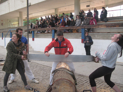 Corte de tronza en el probaleku de Getxo